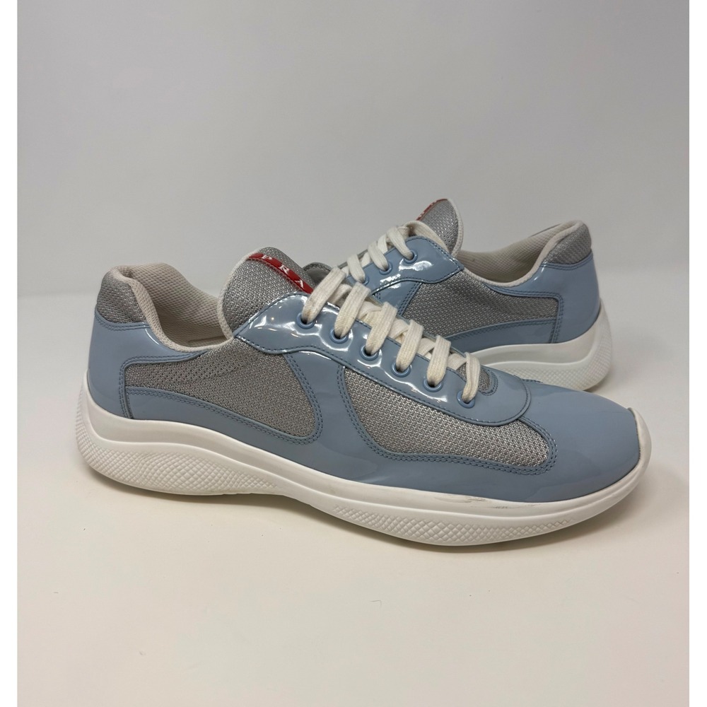 Prada Americas Cup Sneaker Light Blue Size 11.5 US 10.5 UK